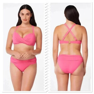 BLEU ROD BEATTIE KORE UNDERWIRE CROSS BACK BIKINI TOP AND BIKINI BOTTOM